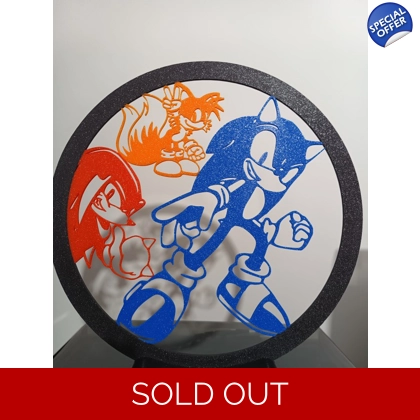 Sonic The Hedgehog Sonic Knuckles Tales 2D Art With Stand Anmie 3D Printed